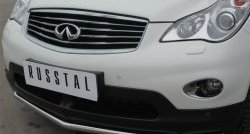 Одинарная защита переднего бампера из трубы диаметром 42 мм SLITKOFF INFINITI Qx50  J50 (2013-2016) дорестайлинг