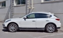 Защита порогов из круглой трубы диаметром 42 мм (рестайлинг) SLITKOFF INFINITI Qx50  J50 (2013-2016) дорестайлинг
