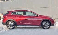 Защита порогов из круглой трубы диаметром 63 мм SLITKOFF INFINITI Qx50  J50 (2013-2016) дорестайлинг