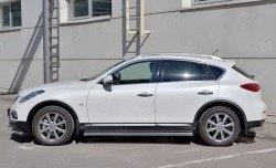 Защита порогов из круглой трубы диаметром 63 мм SLITKOFF INFINITI Qx50  J50 (2013-2016) дорестайлинг