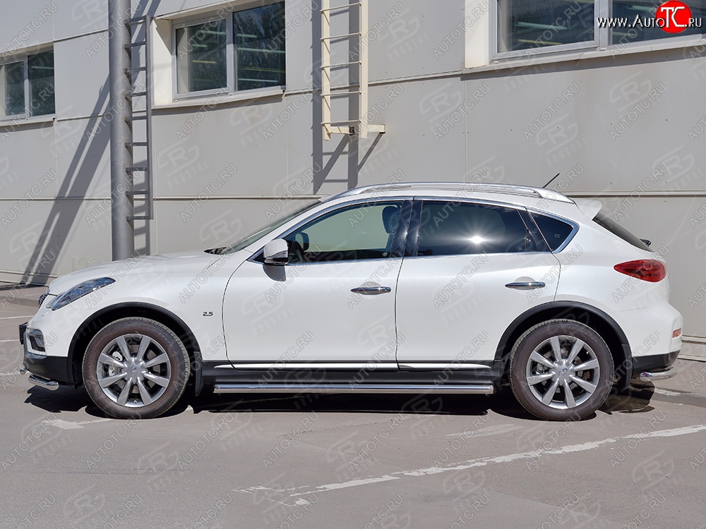 15 749 р. Защита порогов из круглой трубы диаметром 63 мм SLITKOFF INFINITI Qx50 J50 дорестайлинг (2013-2016)  с доставкой в г. Керчь