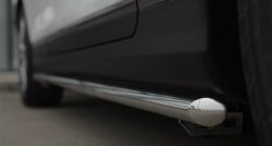 Защита порогов из круглой трубы диаметром 42 мм SLITKOFF INFINITI Qx50  J50 (2013-2016) дорестайлинг