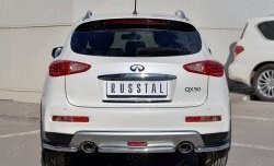 Защита заднего бампера (Ø42 мм, нержавейка) SLITKOFF INFINITI Qx50  J50 (2013-2016) дорестайлинг