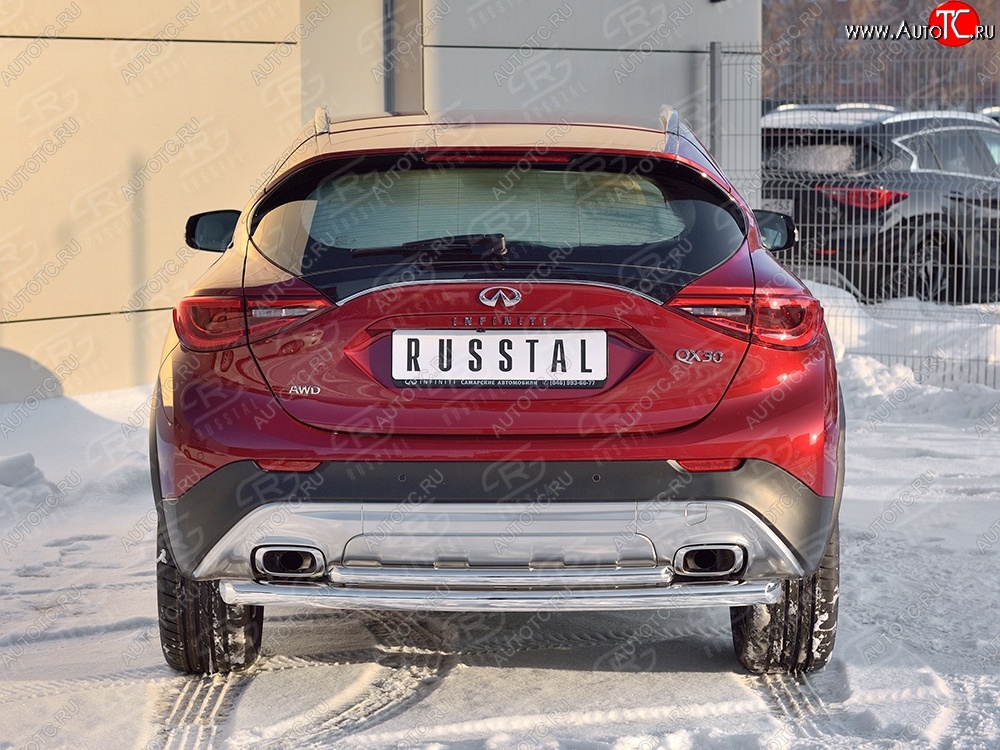 19 799 р. Защита заднего бампера (2 трубы Ø76 и 42 мм, нержавейка) SLITKOFF  INFINITI Qx50  J50 (2013-2016) дорестайлинг  с доставкой в г. Керчь