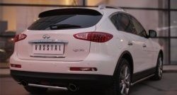Одинарная защита заднего бампера из короткой трубы диаметром 42 мм SLITKOFF INFINITI Qx50  J50 (2013-2016) дорестайлинг