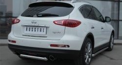 Одинарная защита заднего бампера из короткой трубы диаметром 63 мм SLITKOFF INFINITI Qx50  J50 (2013-2016) дорестайлинг