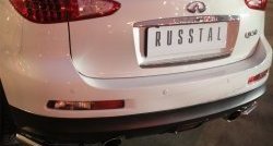 13 999 р. Защита заднего бампера (Ø42 мм уголки, нержавейка) SLITKOFF  INFINITI Qx50  J50 (2013-2016) дорестайлинг  с доставкой в г. Керчь. Увеличить фотографию 3