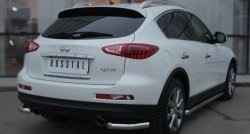 Защита заднего бампера из двух боковых уголков диаметром 63 мм SLITKOFF INFINITI Qx50  J50 (2013-2016) дорестайлинг