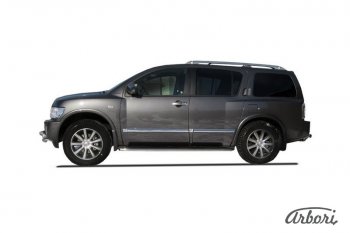 14 219 р. Защита штатных порогов Arbori (нержавейка, d42 mm). INFINITI QX56 JA60 дорестайлинг (2004-2007)  с доставкой в г. Керчь. Увеличить фотографию 2