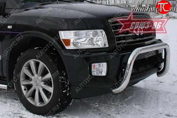 30 599 р. Защита переднего бампера Souz-96 (d76) INFINITI QX56 JA60 дорестайлинг (2004-2007)  с доставкой в г. Керчь