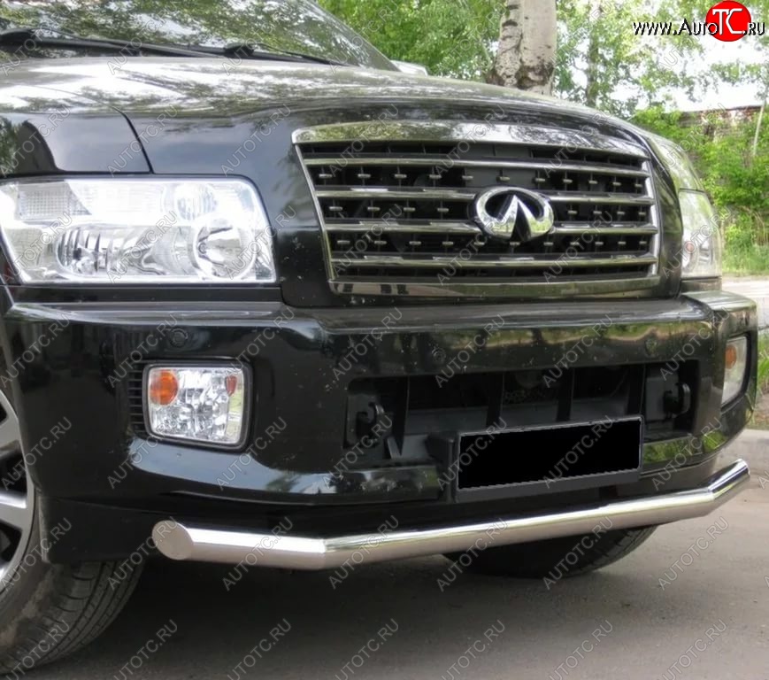 16 899 р. Одинарная защита переднего бампера диаметром 76 мм SLITKOFF  INFINITI QX56  JA60 (2004-2010) дорестайлинг, рестайлинг  с доставкой в г. Керчь