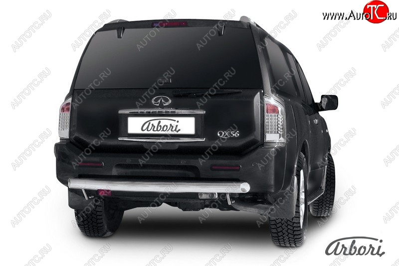 17 459 р. Защита заднего бампера Arbori (нержавейка, 1 труба d76 mm). INFINITI QX56 JA60 дорестайлинг (2004-2007)  с доставкой в г. Керчь