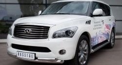 18 699 р. Защита переднего бампера (2 трубыØ76 и 63 мм, нержавейка) SLITKOFF INFINITI QX56 Z62 (2010-2013)  с доставкой в г. Керчь. Увеличить фотографию 4
