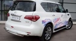 20 099 р. Защита заднего бампера (Ø76 мм, нержавейка) SLITKOFF  INFINITI QX56  Z62 (2010-2013)  с доставкой в г. Керчь. Увеличить фотографию 4