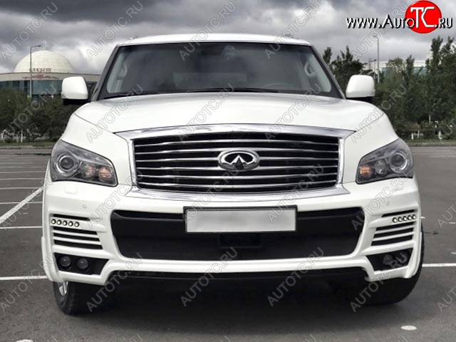 42 299 р. Передний бампер MzSpeed INFINITI QX56 Z62 (2010-2013) (Неокрашенный)  с доставкой в г. Керчь