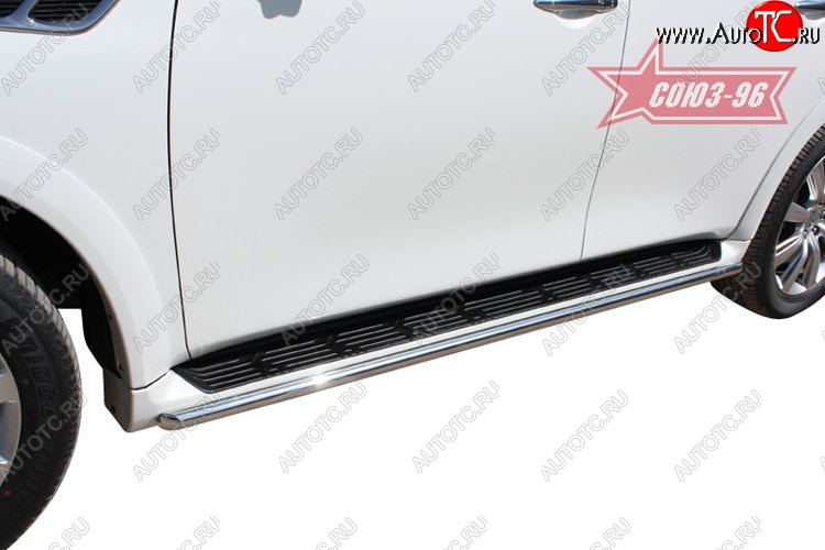 12 959 р. Защита штатных порогов Souz-96 (d42) INFINITI QX56 Z62 (2010-2013)  с доставкой в г. Керчь