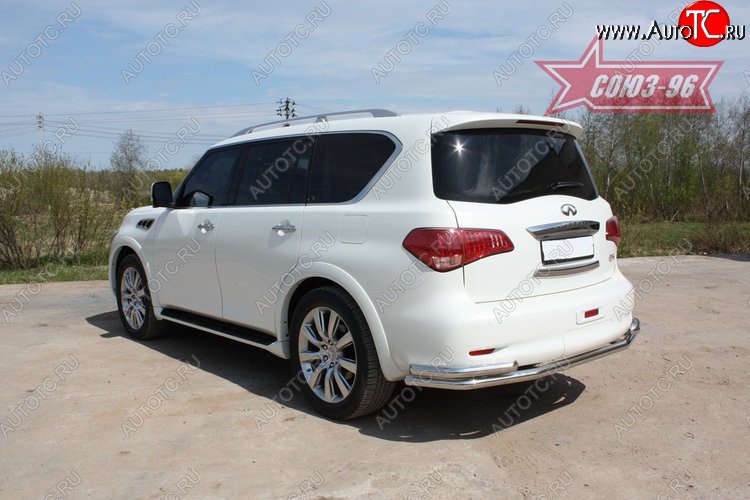 19 439 р. Двойная защита заднего бампера Souz-96 (d60/60) INFINITI QX56 Z62 (2010-2013)  с доставкой в г. Керчь