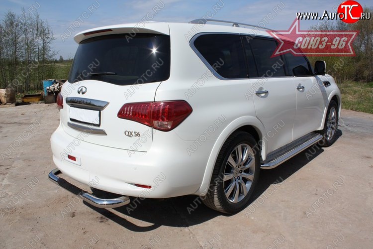 18 359 р. Защита заднего бампера с проступью Souz-96 (d76) INFINITI QX56 Z62 (2010-2013)  с доставкой в г. Керчь