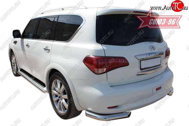 15 929 р. Защита заднего бампера Souz-96 (d76) INFINITI QX56 Z62 (2010-2013)  с доставкой в г. Керчь