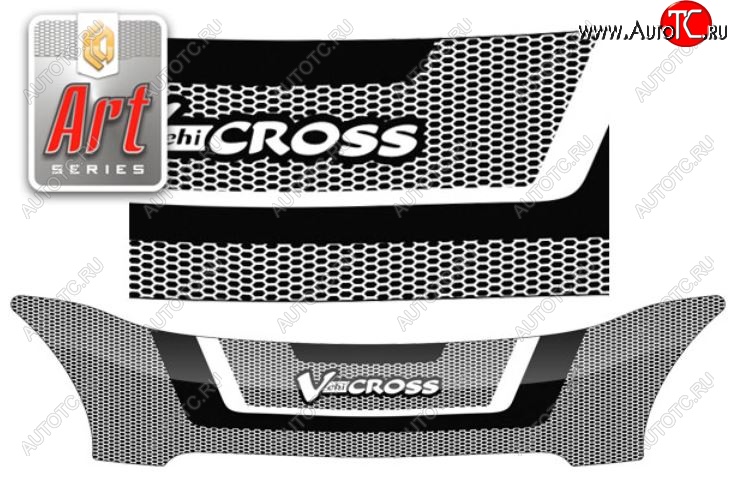 2 399 р. Дефлектор капота CA-Plastiс  Isuzu VehiCross (1997-2001) (Серия Art серебро)  с доставкой в г. Керчь