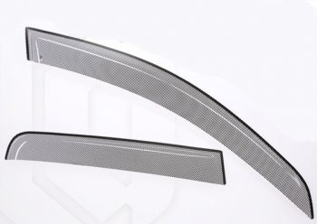 Дефлектора окон Double Cab CA-Plastiс Isuzu D-Max RT85 DoubleCab дорестайлинг (2011-2017) (Шелкография черная, Без хром.молдинга)