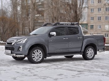 22 399 р. Защита переднего бампера (Ø 63 мм с клыками, нержавейка) SLITKOFF  Isuzu D-Max  RT85,TFR DoubleCab (2015-2021) рестайлинг  с доставкой в г. Керчь. Увеличить фотографию 2