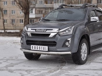 14 199 р. Защита переднего бампера (Ø 63 мм, нержавейка) SLITKOFF  Isuzu D-Max  RT85,TFR DoubleCab (2015-2021) рестайлинг  с доставкой в г. Керчь. Увеличить фотографию 3