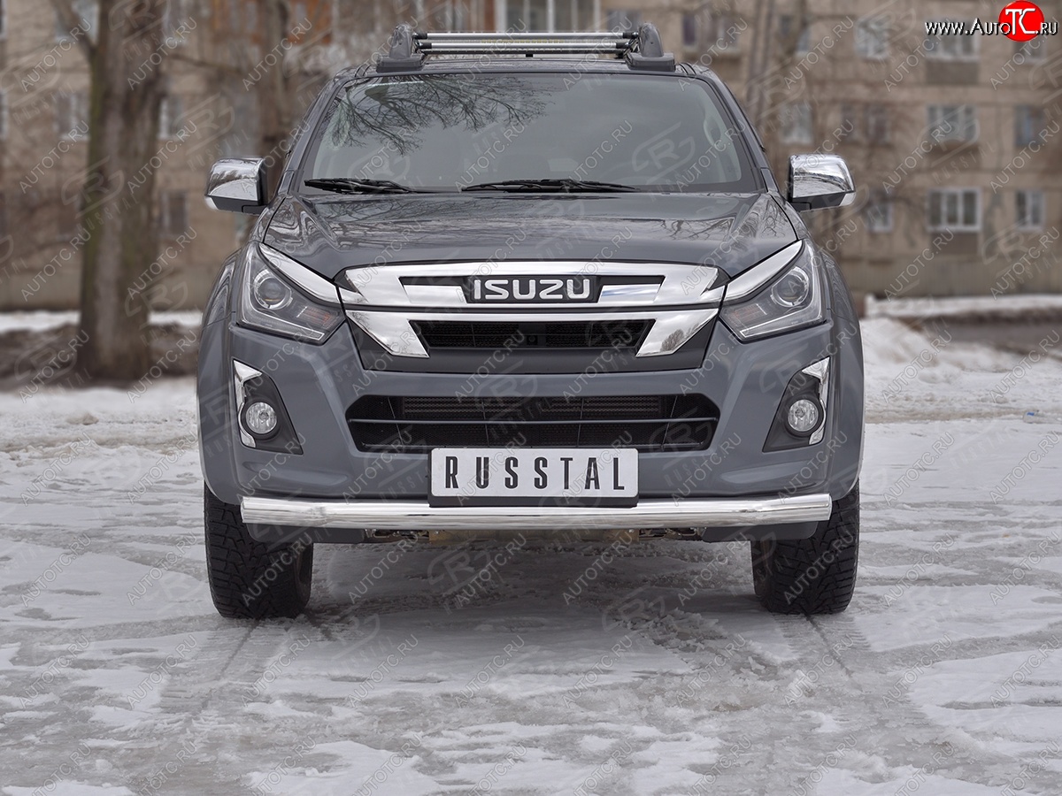 15 699 р. Защита переднего бампера (Ø 76 мм, нержавейка) SLITKOFF Isuzu D-Max RT85,TFR DoubleCab рестайлинг (2015-2021)  с доставкой в г. Керчь