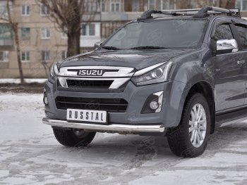 15 699 р. Защита переднего бампера (Ø 76 мм, нержавейка) SLITKOFF Isuzu D-Max RT85,TFR DoubleCab рестайлинг (2015-2021)  с доставкой в г. Керчь. Увеличить фотографию 2