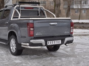 17 999 р. Защита заднего бампера (2 трубы Ø63 мм, нержавейка) Isuzu D-Max RT85,TFR DoubleCab рестайлинг (2015-2021)  с доставкой в г. Керчь. Увеличить фотографию 2