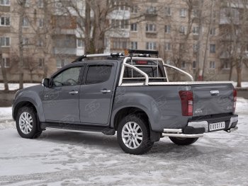 17 999 р. Защита заднего бампера (2 трубы Ø63 мм, нержавейка) Isuzu D-Max RT85,TFR DoubleCab рестайлинг (2015-2021)  с доставкой в г. Керчь. Увеличить фотографию 3