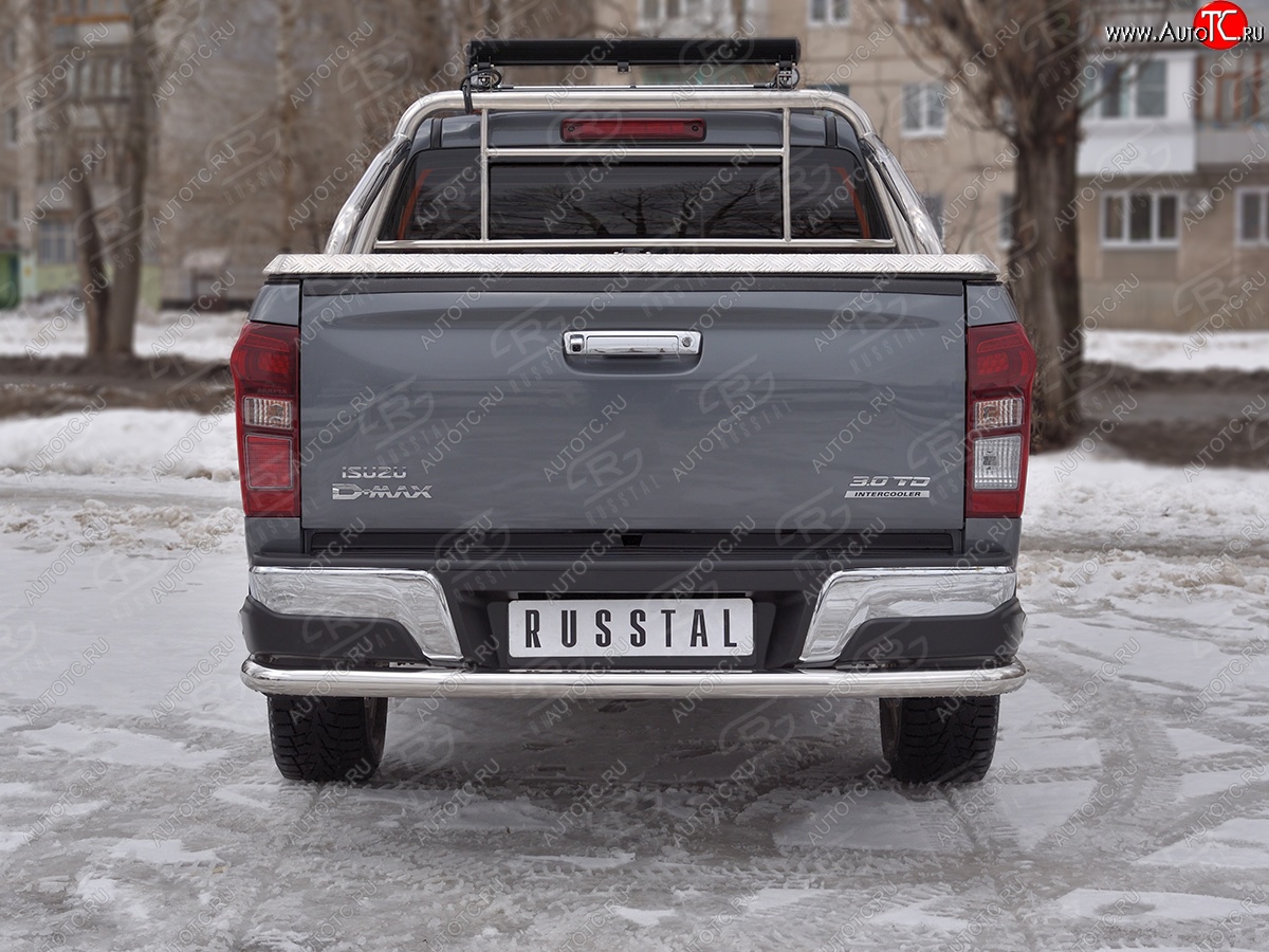 19 349 р. Защита заднего бампера (Ø63/63 мм, нержавейка) SLITKOFF Isuzu D-Max RT85,TFR DoubleCab рестайлинг (2015-2021)  с доставкой в г. Керчь