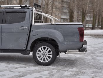 19 349 р. Защита заднего бампера (Ø63/63 мм, нержавейка) SLITKOFF Isuzu D-Max RT85,TFR DoubleCab рестайлинг (2015-2021)  с доставкой в г. Керчь. Увеличить фотографию 3