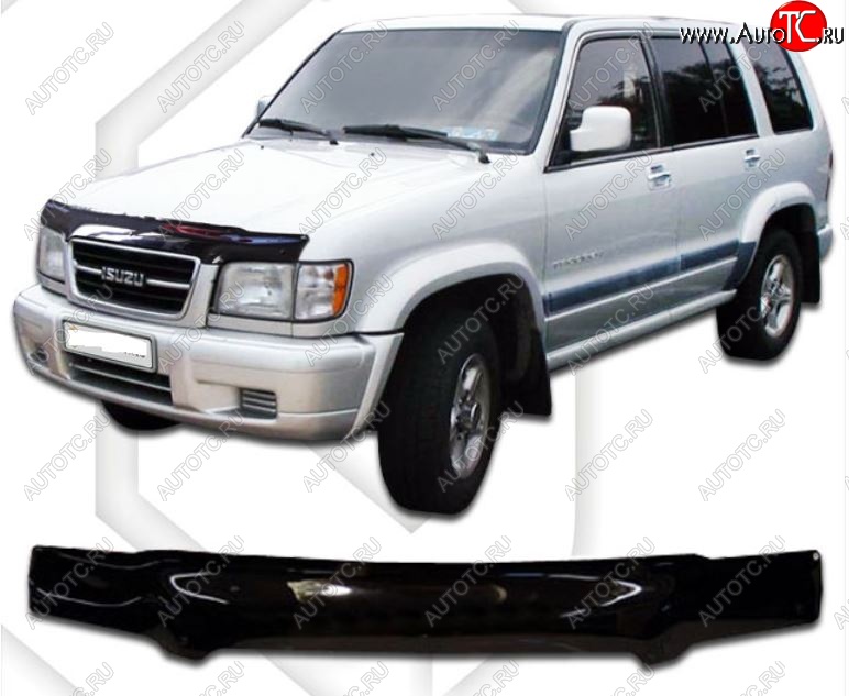 2 079 р. Дефлектор капота CA-Plastic  Isuzu Trooper (1991-2002) (Classic черный, Без надписи)  с доставкой в г. Керчь