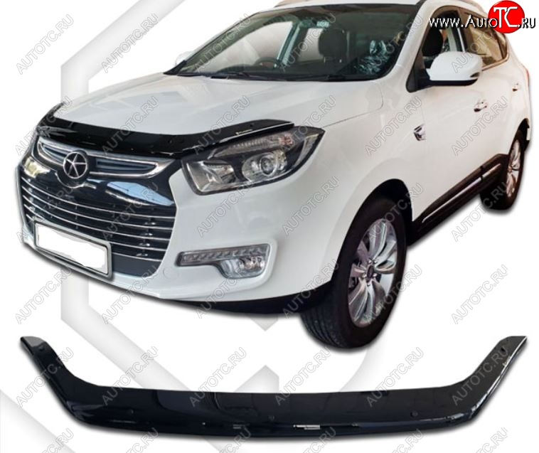 1 999 р. Дефлектор капота CA-Plastiс  JAC S5 (2017-2022) рестайлинг (Classic черный, Без надписи)  с доставкой в г. Керчь