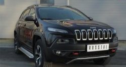 15 249 р. Защита переднего бампера (Trailhawk Ø42 мм волна, нержавейка) SLITKOFF Jeep Cherokee KL дорестайлинг (2014-2017)  с доставкой в г. Керчь. Увеличить фотографию 2