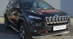 15 999 р. Одинарная защита переднего бампера (Trailhawk 63 мм) SLITKOFF  Jeep Cherokee  KL (2014-2017) дорестайлинг  с доставкой в г. Керчь. Увеличить фотографию 2