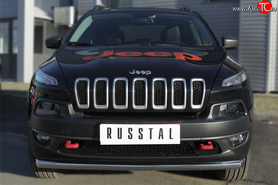 15 999 р. Одинарная защита переднего бампера (Trailhawk 63 мм) SLITKOFF  Jeep Cherokee  KL (2014-2017) дорестайлинг  с доставкой в г. Керчь