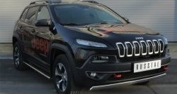 5 749 р. Защита переднего бампера (Trailhawk Ø75х42 мм, нержавейка) Russtal Jeep Cherokee KL дорестайлинг (2014-2017)  с доставкой в г. Керчь. Увеличить фотографию 4