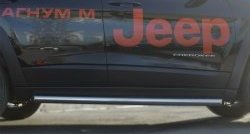 19 999 р. Защита порогов из круглой (Trailhawk, нержавейка 63 мм) SLITKOFF  Jeep Cherokee  KL (2014-2017) дорестайлинг  с доставкой в г. Керчь. Увеличить фотографию 2