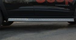 24 649 р. Подножки для ног (Trailhawk нержавейка d42 мм) SLITKOFF  Jeep Cherokee  KL (2014-2017) дорестайлинг  с доставкой в г. Керчь. Увеличить фотографию 2
