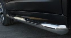 83 999 р. Защита порогов с пластиковыми вставками для ног (Trailhawk, нержавейка 76 мм) Russtal Jeep Cherokee KL дорестайлинг (2014-2017) (Защита порогов с со скосами на торцах (вариант 1))  с доставкой в г. Керчь. Увеличить фотографию 3