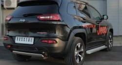11 549 р. Защита заднего бампера (Trailhawk, Ø75x42 мм, нержавейка) Russtal Jeep Cherokee KL дорестайлинг (2014-2017)  с доставкой в г. Керчь. Увеличить фотографию 2