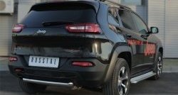 14 999 р. Защита заднего бампера (Trailhawk, 63 мм, нержавейка) SLITKOFF Jeep Cherokee KL дорестайлинг (2014-2017)  с доставкой в г. Керчь. Увеличить фотографию 2