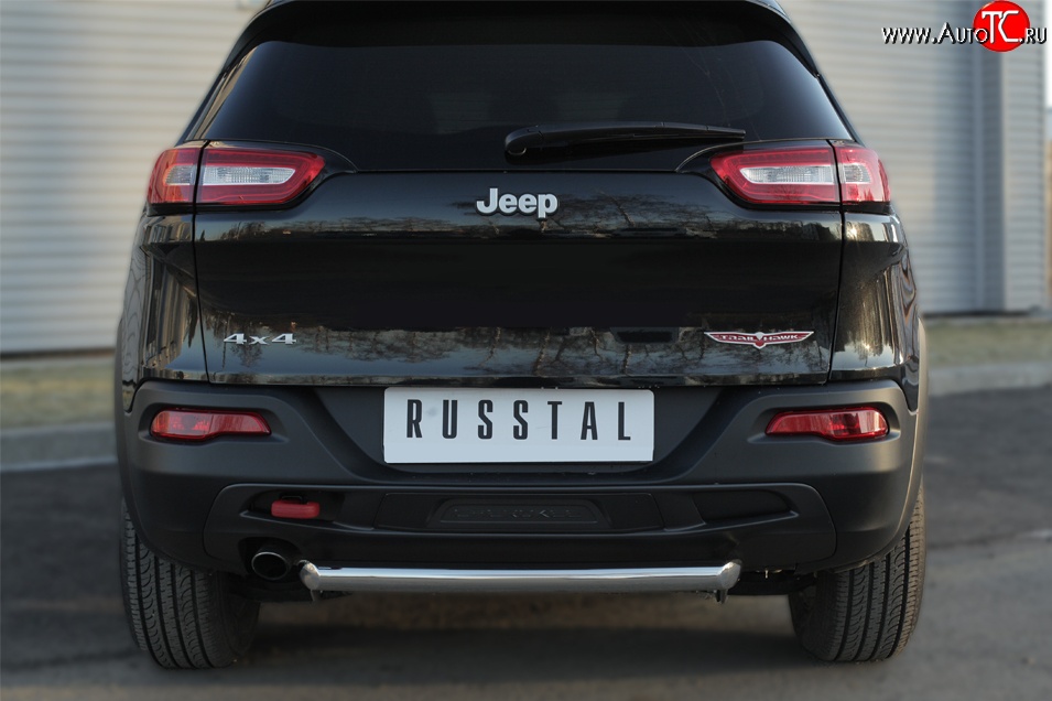 14 999 р. Защита заднего бампера (Trailhawk, 63 мм, нержавейка) SLITKOFF Jeep Cherokee KL дорестайлинг (2014-2017)  с доставкой в г. Керчь