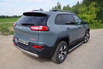 Защита заднего бампера (Trailhawk овальная 75х42 мм) ТСС Jeep Cherokee  KL (2014-2017) дорестайлинг