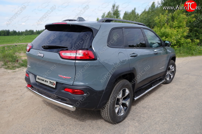 18 999 р. Защита заднего бампера (Trailhawk овальная 75х42 мм) ТСС Jeep Cherokee KL дорестайлинг (2014-2017)  с доставкой в г. Керчь