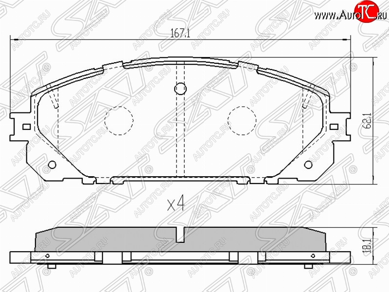1 459 р. Колодки тормозные SAT (передние)  Jeep Cherokee  KL (2014-2017) дорестайлинг  с доставкой в г. Керчь