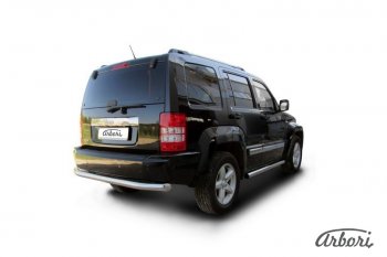 20 699 р. Защита заднего бампера Arbori (нержавейка, 1 труба d76 mm). Jeep Cherokee KJ дорестайлинг (2001-2005)  с доставкой в г. Керчь. Увеличить фотографию 2