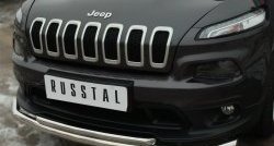 16 999 р. Защита переднего бампера (2 трубыØ63 и 42 мм, нержавейка) SLITKOFF  Jeep Cherokee  KL (2014-2017) дорестайлинг  с доставкой в г. Керчь. Увеличить фотографию 3